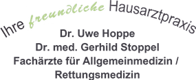Logo - Hausarztpraxis Dr. Uwe Hoppe & Dr. med. Gerhild Stoppel Fachärzte für Allgemeinmedizin / Rettungsmedizin